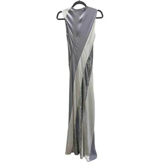 Diane Von Furstenberg Sleeveless Silk Floor Length Gown w/ Sequins Appliqué Sz 2 - Picture 9 of 9